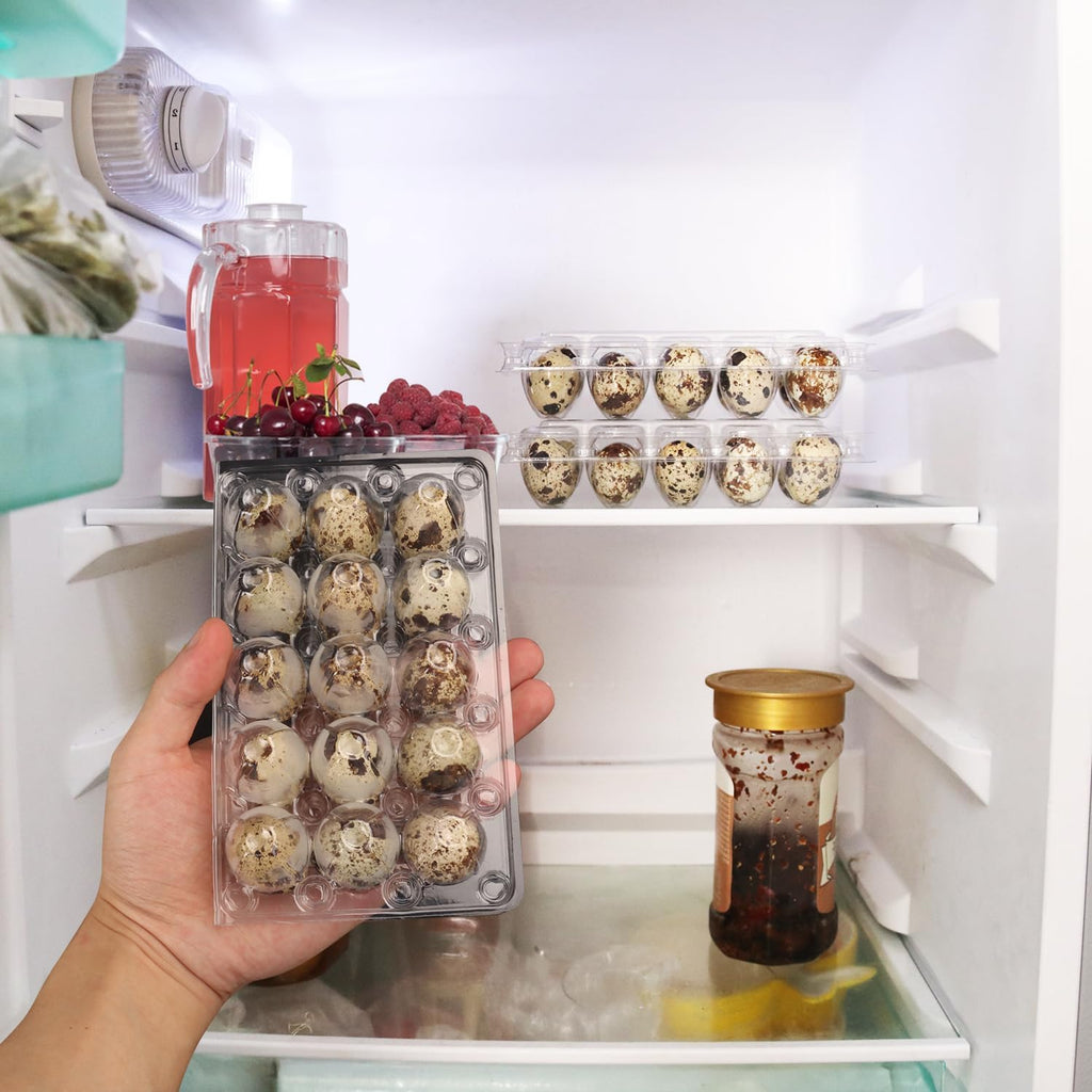 200 Pack Quail Egg Cartons, Clear Plastic Quail Egg Trays, Holds up to 15 Quail Eggs Securely - Your Ultimate Small Eggs Carton Holders for Bulk Storage and Display