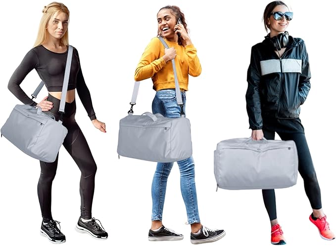 Sports fitness Gym Bag for Women, Yoga Swim Workout Travel Duffel Overnight Shoulder Bags with Shoe Compartment and Wet Pocket Ladies Weekend Carry on Luggage Dance College Blue