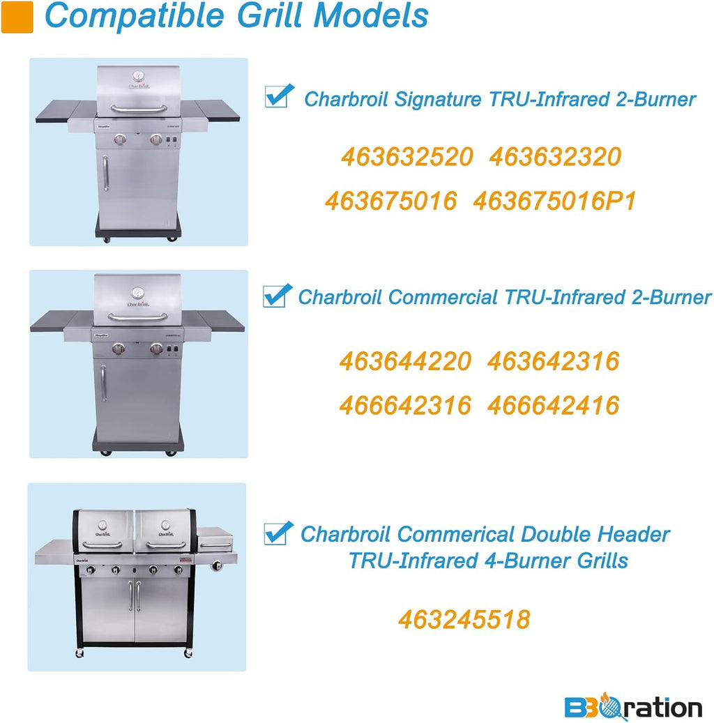 G362-2100-W1 Grill Replacement Kit for Charbroil TRU-Infrared 463642316 463644220 463632320 463675016 463644220 463245518, Grill Grate, Heat Plates and Burner Kit for Charbroil 466642416
