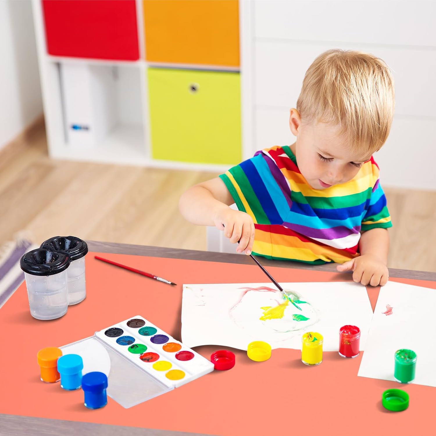 Silicone Mat Heat Resistant Mats for Countertop, Large Silicone Mats for Crafts Kitchen Counter Workbench Table protector, Size 36x24 inches Thick 2mm,Rolled Package,Coral