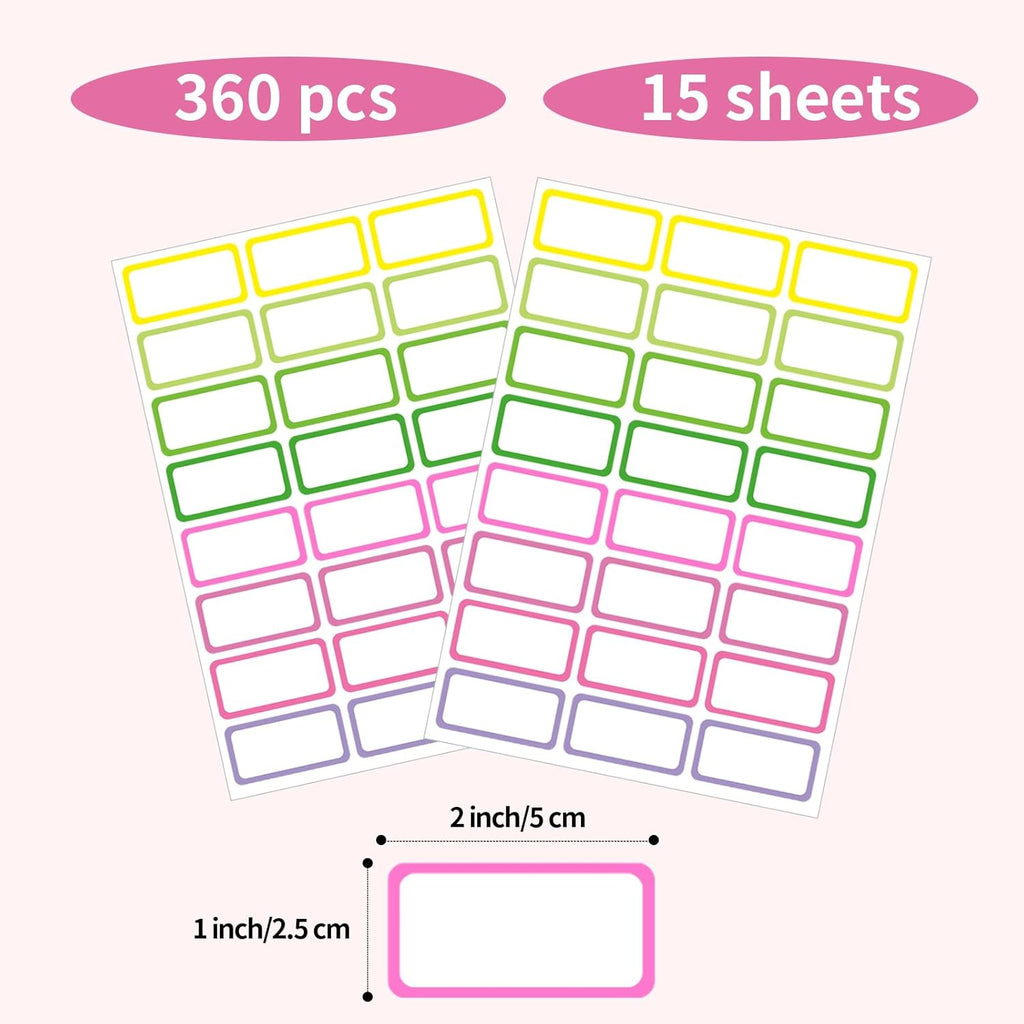 STARLIBOO Removable Freezer Labels,1x2 Inch Color Coding Removable Labels for Food Containers, Removable Label Easy Peel Off, Freezer Label to Write on/Waterproof (8 Colors,360 Pcs)