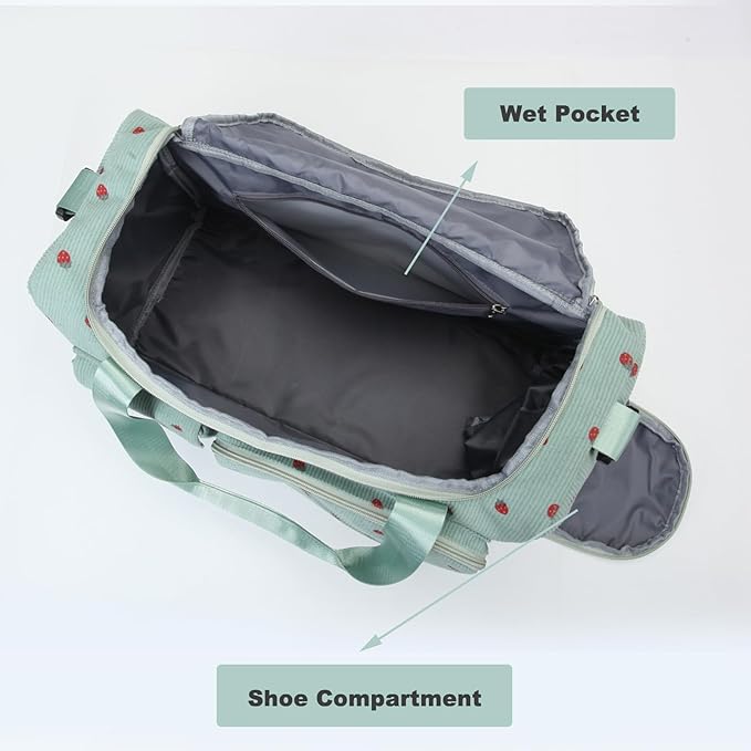 Small Gym Bag for Women, Travel Duffle Bag Carry On Weekender Bag with Shoe Compartment