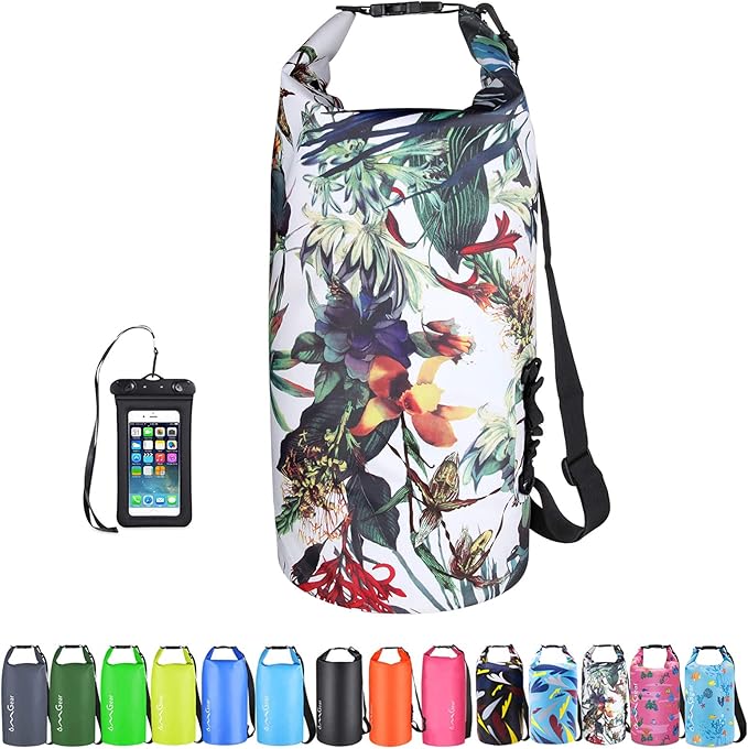 OMGear Waterproof Dry Bag Backpack Phone Pouch 40L/30L/20L/10L/5L Floating Dry Sack for Kayaking Boating Outdoors Activities