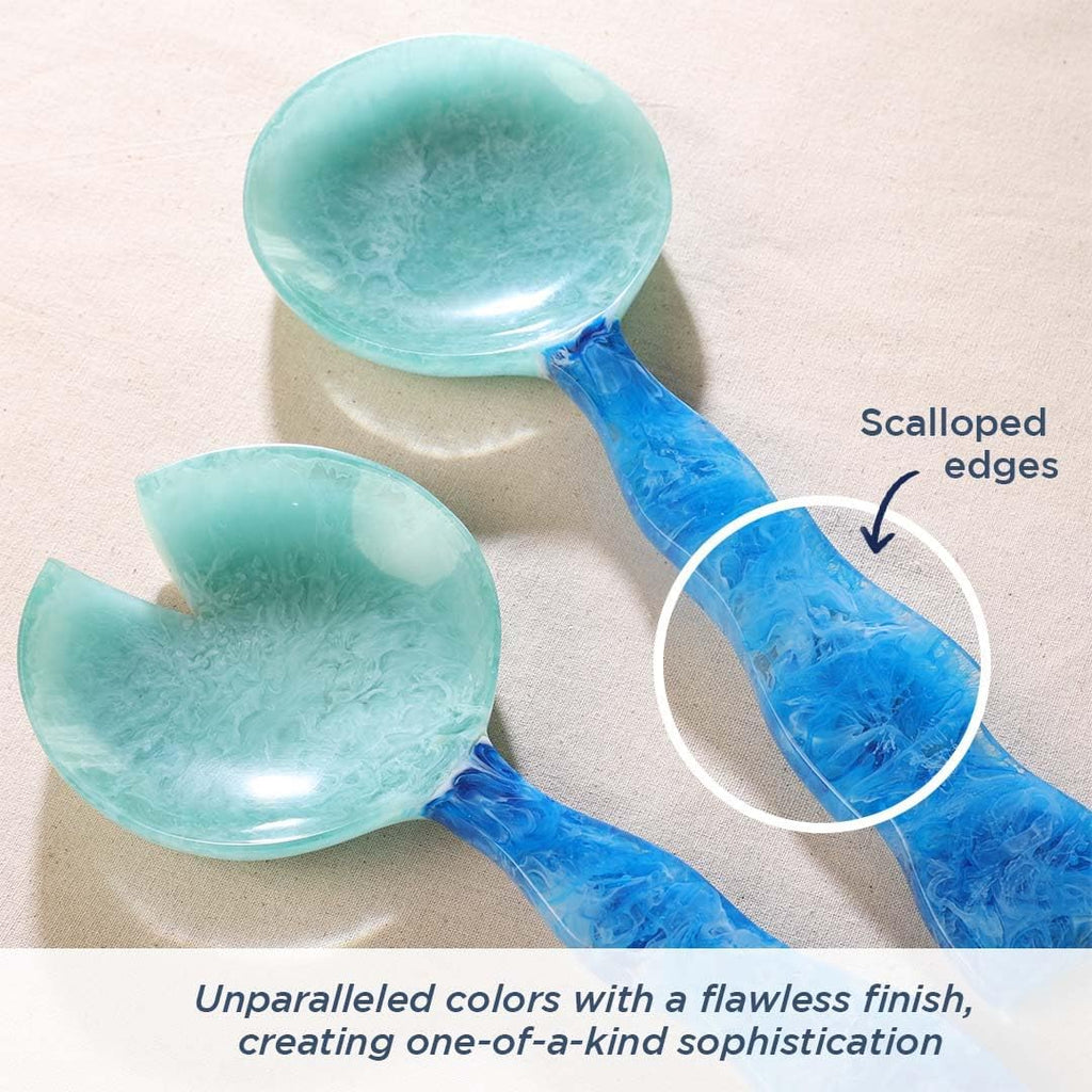 Folkulture Salad Servers or Salad Tongs | Set of 2 (12") Serving Spoons in Kitchen Essentials or Kitchen Utensils Set | Resin Salad Tongs for Serving | Salad Hands or Serving Utensils for Home