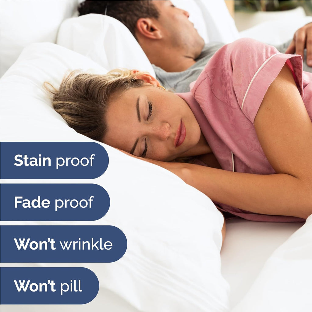 Full Size 4 Piece Sheet Set - Comfy Breathable & Cooling Bed Sheets Set - Hotel Luxury Bedding for Women, Men, Kids, Teens, Boys & Girls - Deep Pockets, Ultra-Soft and Wrinkle Free - Oeko-Tex - White