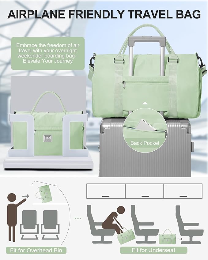 Gym Bag Womens,Travel Duffel Carry on Bag Sport Tote Bag Weekend Overnight Bag