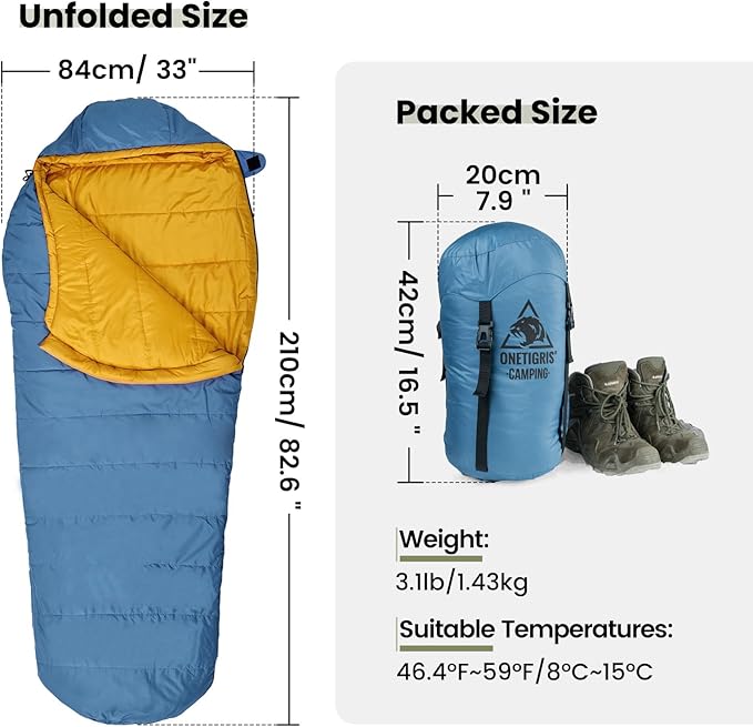 OneTigris Bushcrafter’s Sleeping Bags, Mummy Sleeping Bag for Camping Hiking Backpacking, Survival Gear
