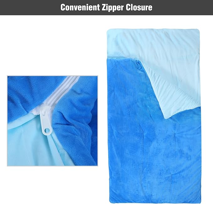 REDCAMP Kids Mummy Sleeping Bag for Camping, 3 Season Cold Weather Sleeping Bag Fit Boys,Girls & Teens, Blue/Rose Red