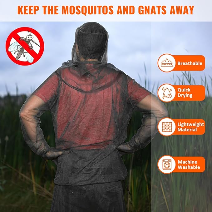 2/4pcs Mosquito Bug Suit for Men Women, Full Body Mosquito Net Suit Breathable Mesh Proof Clothing for Fishing, Hiking