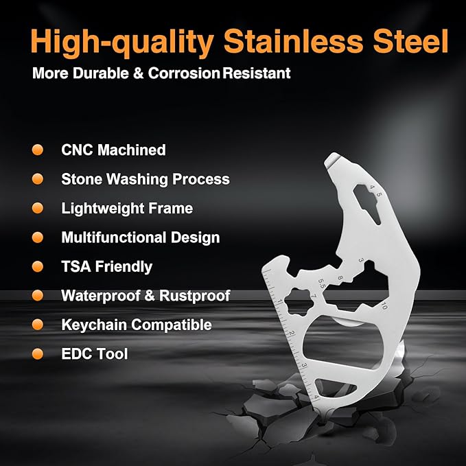 12 in 1 Keychain Multi-tool, Gifts for Men Boyfriend Dad, Father's Day Birthday Gifts, Mini EDC gadgets Tool Gear Bottle Opener for Camping Survival