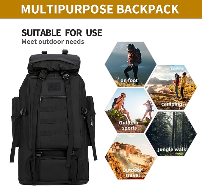 100L Camping Hiking Military Tactical Backpack Outdoor Climbing Sport Bags for Camping,Backpacking
