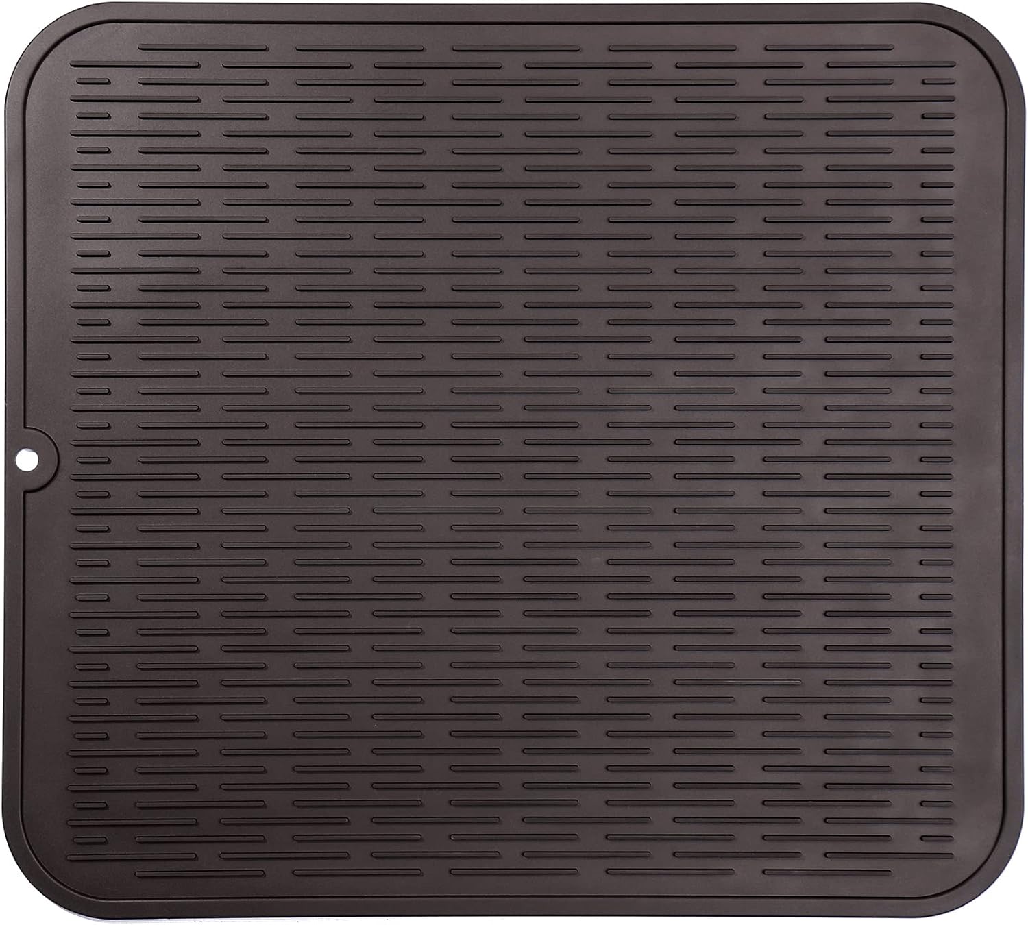 Silicone Dish Drying Mat for Multiple Usage,Easy clean,Eco-friendly,Heat-resistant Silicone Mat for Kitchen Counter or Sink,Refrigerator or Drawer Liner Coffee 2XL 24 inches x 18 inches
