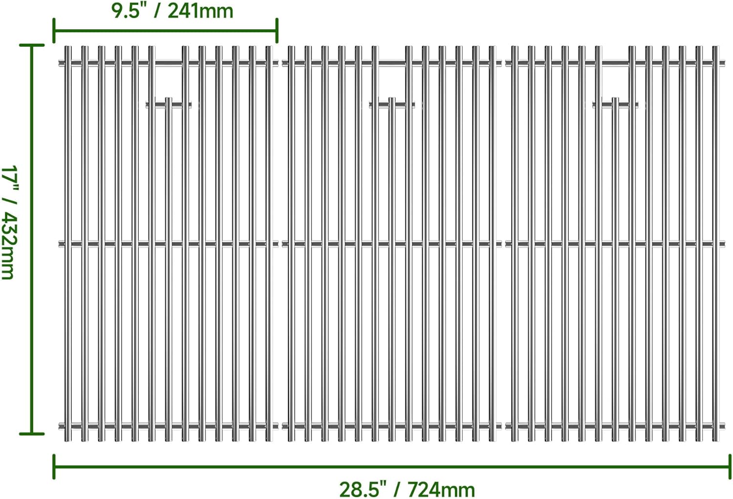 17" Stainless Steel Grill Grate for Charbroil Tru Infrared Grill Replacement Parts 463242715 463242716 463276016 466242715 466242716, Grill Replacement Parts for Nexgrill 720-0882A BHG 720-0882