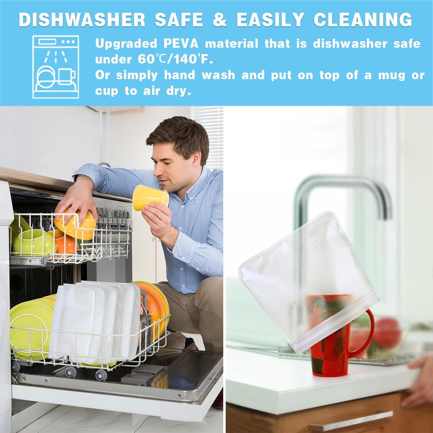 10 Pack Reusable Silicone Bags Dishwasher Safe, BPA Free Reusable Food Storage Bags for Candy, Snack, Cereal, Travel Items, Home Organization