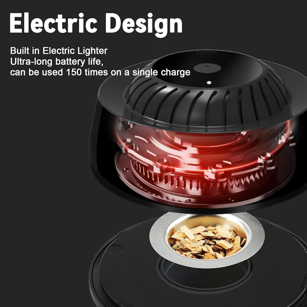Electric Whiskey Smoker Kit with 6 Wood Chips, Electric Cocktail Smoker Kit Built-in Lighter, No Butane Needed, Gifts for Christmas, Gifts for Men, Dad, Husband