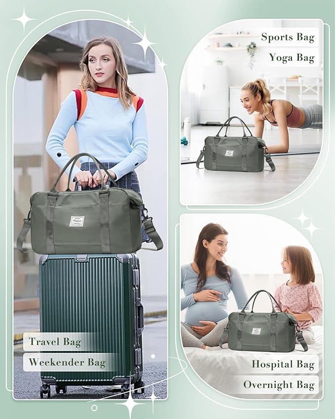 Gym Bag Womens,Travel Duffel Carry on Bag Sport Tote Bag Weekend Overnight Bag