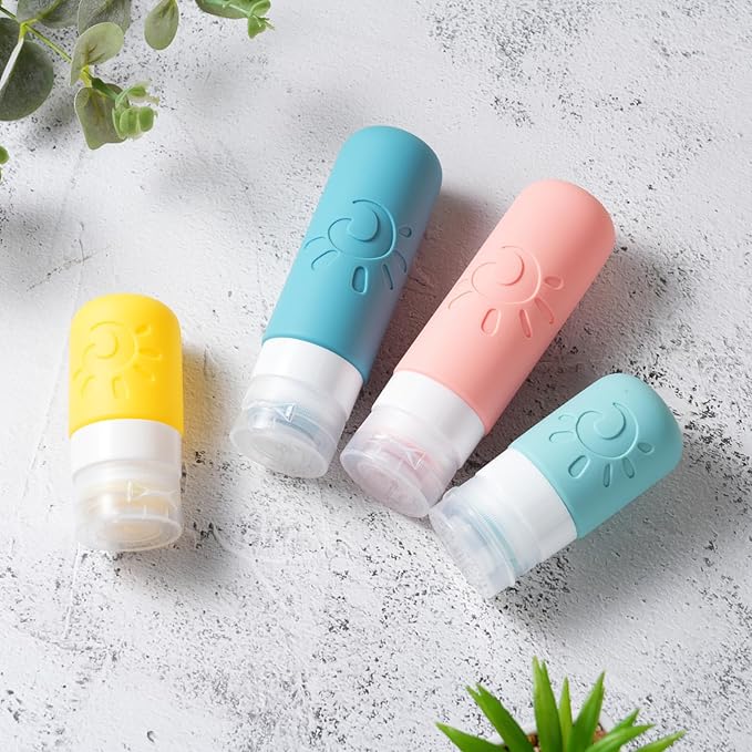 18 Pack travel Bottles for Toiletries, TSA Approved Silicone Travel Containers Leak Proof Refillable Travel Accessories for Shampoo Conditioner Lotion Body Wash(Multicolored B)