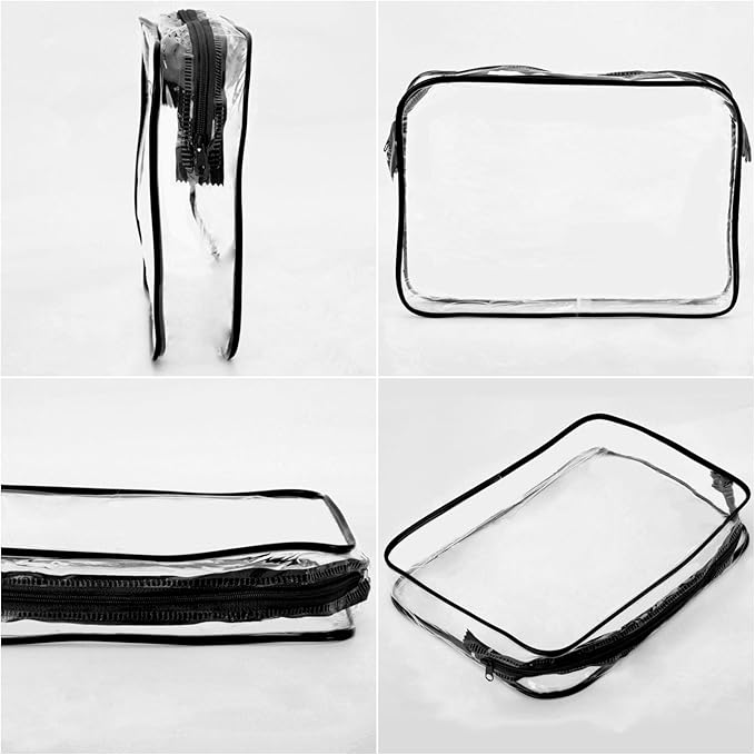 Tbestmax 10 Pack Clear Cosmetic Bags Makeup Bags Portable Waterproof TSA Approved Travel Toiletry Bags Organizer