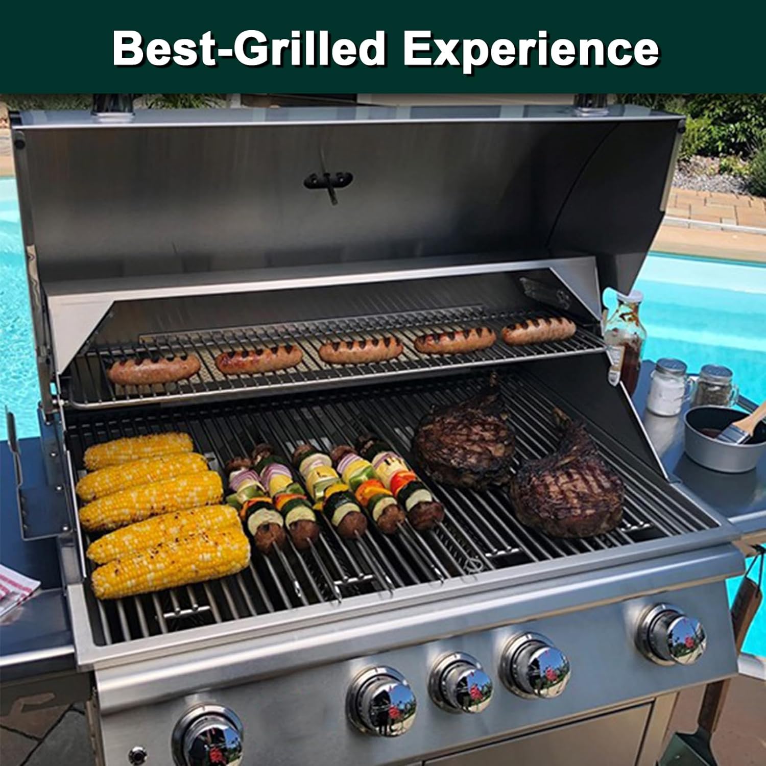 16517 47629 Grill Grates Replacement Parts for Bull Grill Parts 4 Burner 30 Inch Angus 47628 41629 41628 Outlaw 26038 26039 Premium 18249 18248 Lonestar 87049 87048 Lion L75000 Cooking Grates