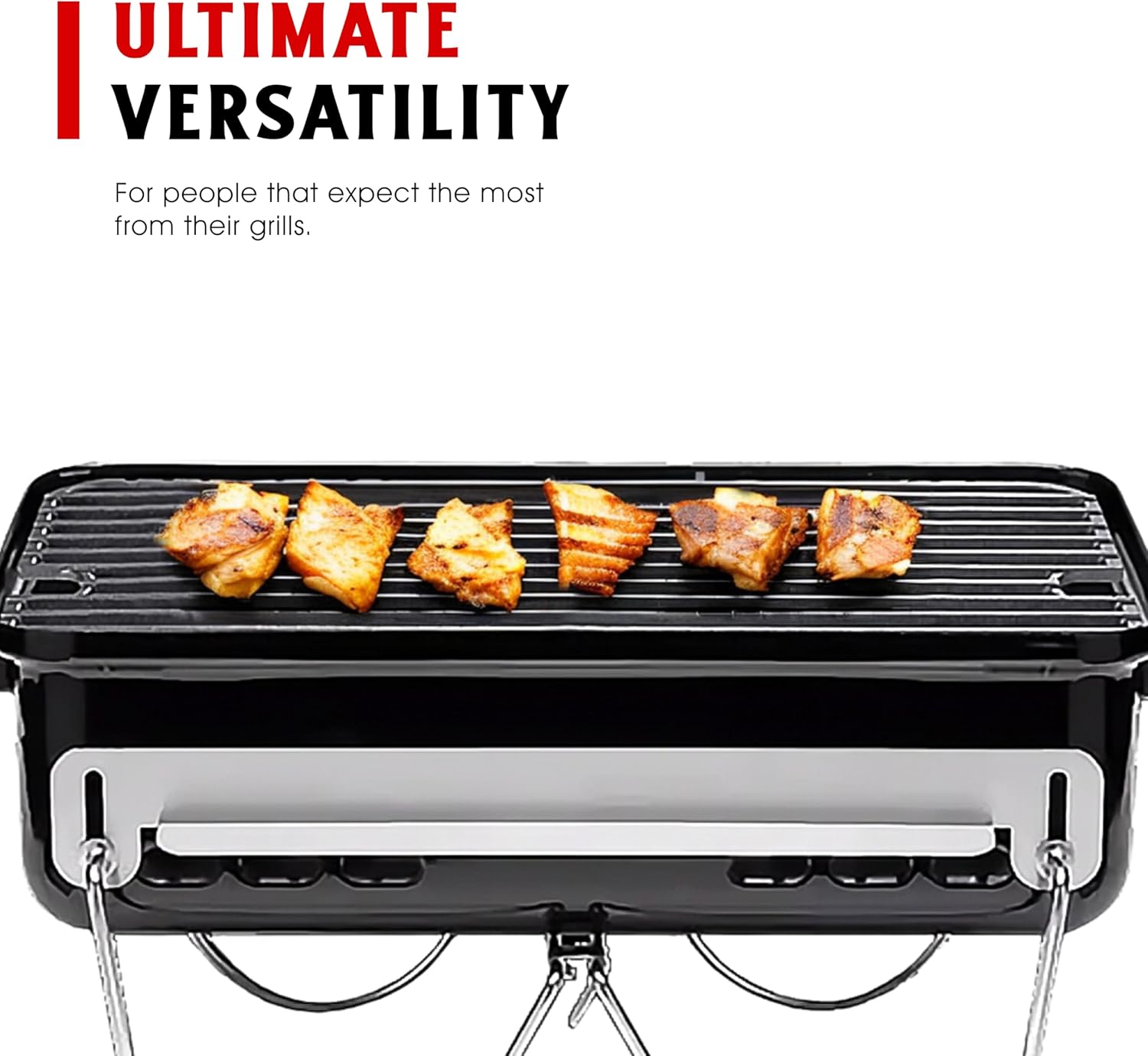 Rectangular Cast Iron Go Grate, Heavy-Duty Grates for Superior Heat Retention & Even Cooking on All Grills, Set of Two (10" x 8")