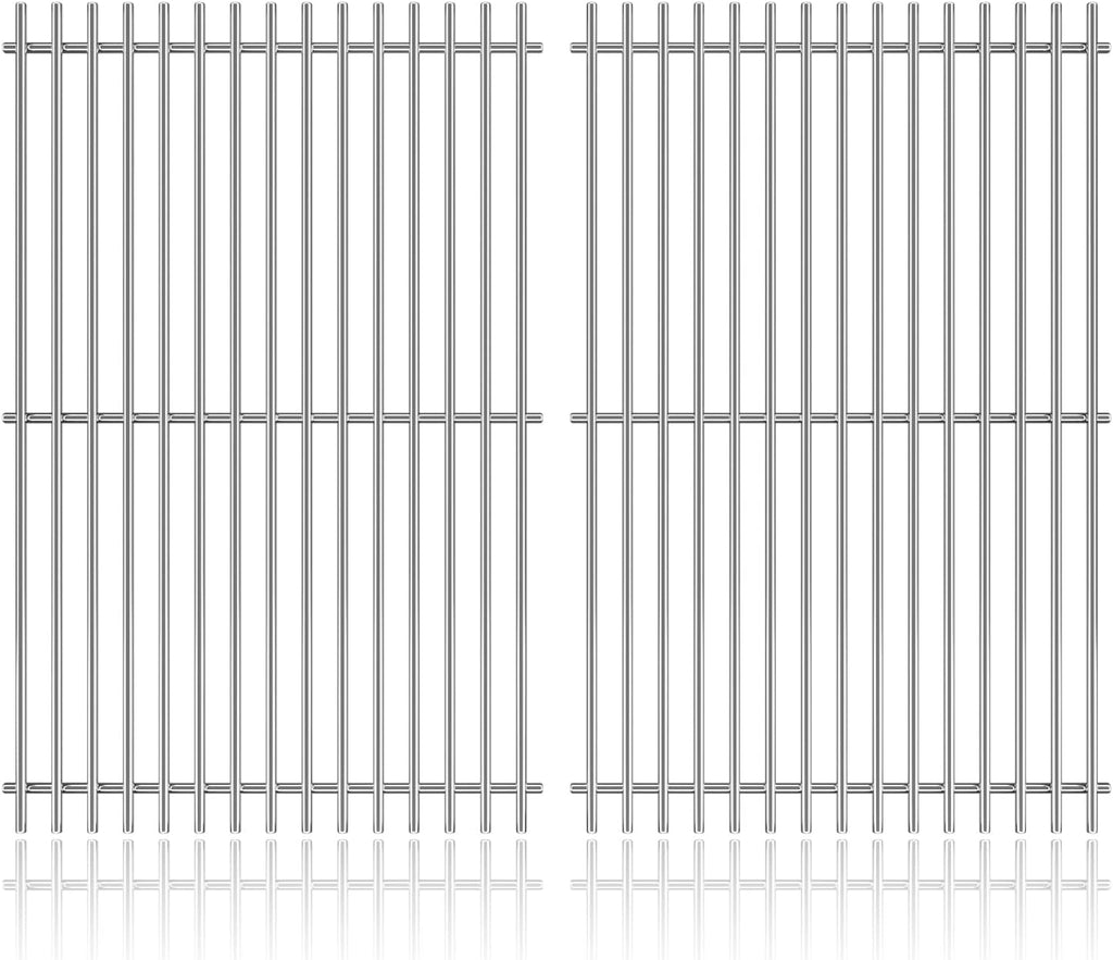 19.5" Solid Stainless Steel Cooking Grill Grates Replacement for Weber Genesis E and S Series 300 E310 E320 S310 S320 Gas Grills, Cooking Grate Grid for Weber 7524 7528, Set of 2