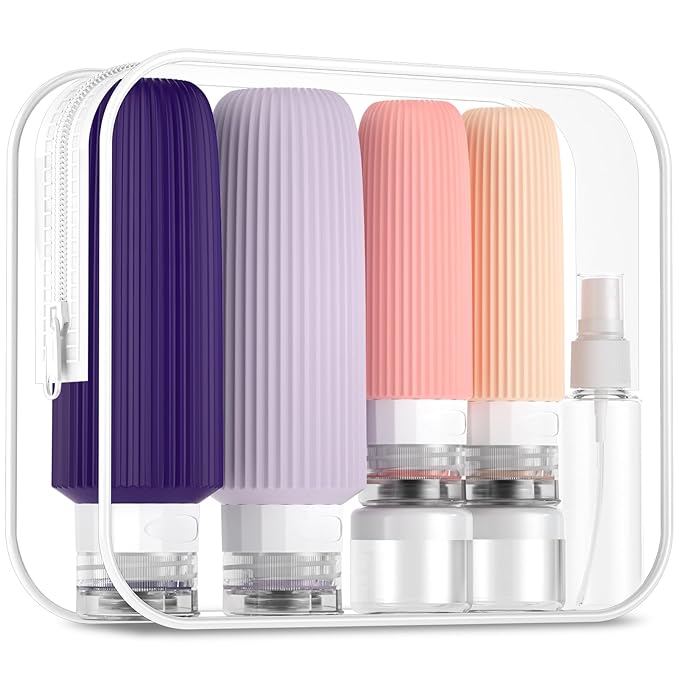 16 Pack Travel Bottles for Toiletries, Large 6oz Silicone Travel Containers jar for Toiletries, Leak Proof Refillable Liquid Shampoo And Conditioner Travel Essentials toiletry Bottles