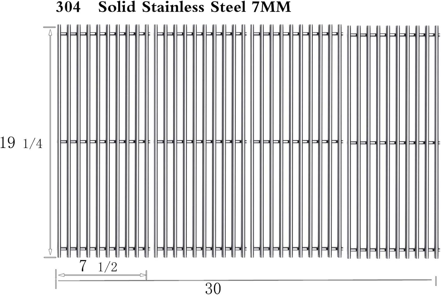 SN8264 (4-Pack) 19 1/4" Stainless Steel Cooking Grid Grates Replacement for Bull 18248 LP, 18249 NG, LP 47628, NG 47629, 57569 NG, 57568 LP, LP 62648, NG 62649 Grill