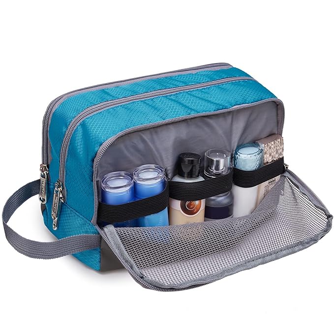 Toiletry Bag for Men Hanging Dopp Kit Water Resistant Shaving Bag Small Toiletry Bag for Traveling (Blue)