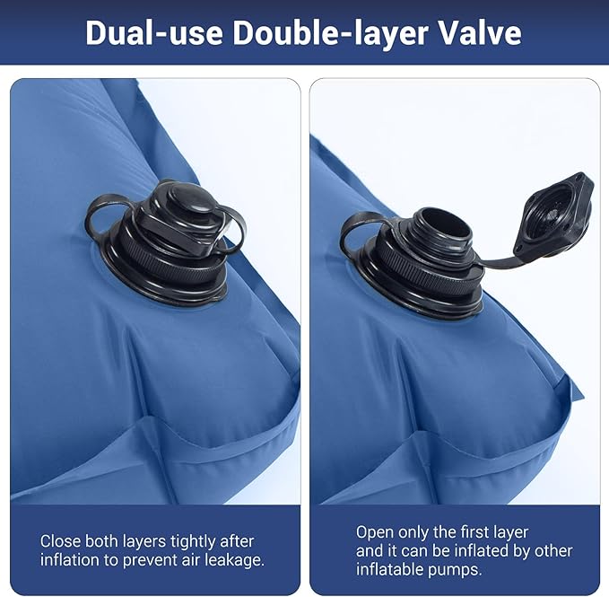 Elegear Self Inflating Sleeping Pad for Camping, 4" Ultra-Thick Camping Mattress Pad with Pillow Built-in Foot Pump, Portable Sleeping Mat for Backpacking, Hiking, Tent