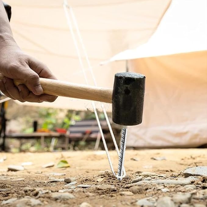 Rebar Stakes 12 Inch 10 Pack Tent Stakes Heavy Duty Metal J Hook, Fence Stakes for Trampoline, Fence, Camping Tent (17, I-16 x2/5")