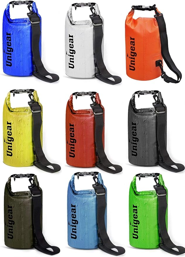 Unigear Dry Bag Waterproof, 2L/5L/10L/20L/30L/40L Floating and Lightweight Bags for Kayaking, Boating, Fishing, Swimming and Camping with Waterproof Phone Case