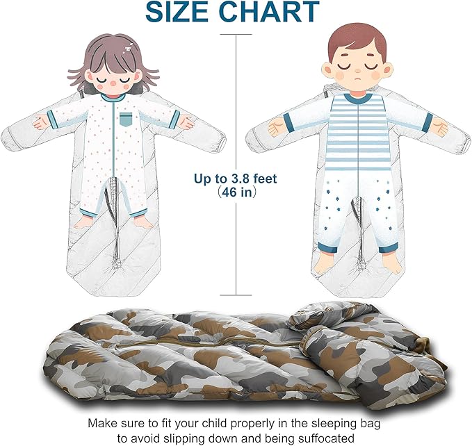T40 Toddler Sleeping Bags Boys Girls | Ages 2-4 | Puffy Kids Sleeping Bag Camping Sleepovers |up to 46 in| Lightweight Compact Comfort for Indoor Outdoor Machine Washable