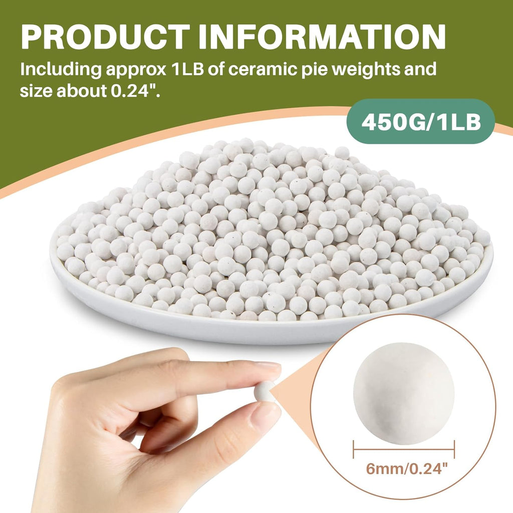 Sukh Pie Weights for Baking - 0.92LB Pie Crust Weights Ceramic Baking Beans for Blind Reusable Natural Ceramic Stoneware Homemade Kitchen Must Have Round Household Steam Oven Stone,0.24 Inch