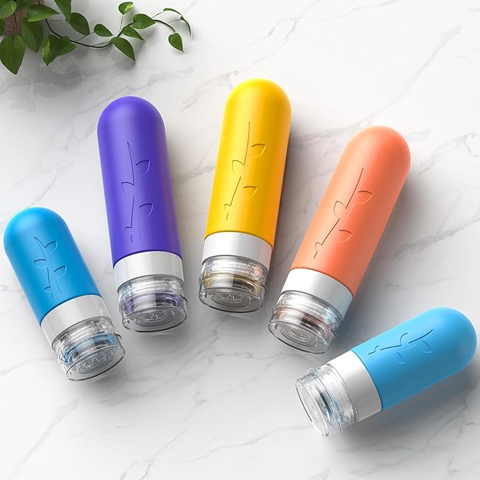 19pack Travel Bottles for Toiletries, TSA Approved Silicone Travel Size Containers for toiletries, Refillable & Leakproof Travel shampoo and conditioner bottles