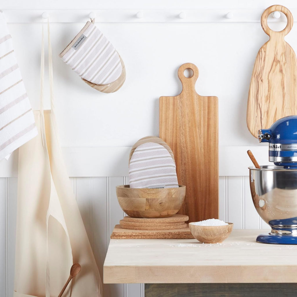 KitchenAid Albany Mini Oven Mitt 2-Pack Set, Milkshake Tan, 5.5"x8"