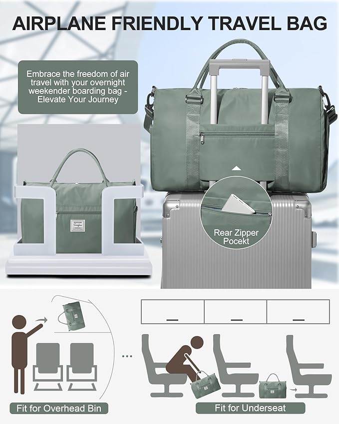 Gym Bag Womens,Travel Duffel Carry on Bag Sport Tote Bag Weekend Overnight Bag