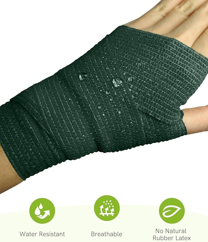 FriCARE Self Adhesive Bandage Wrap, Medical Tape in First Aid Kit, Cohesive Bandages for Wounds Sport Vet, FSA/HSA Eligible, 2 Inches X 5 Yards 6 Rolls, Lush