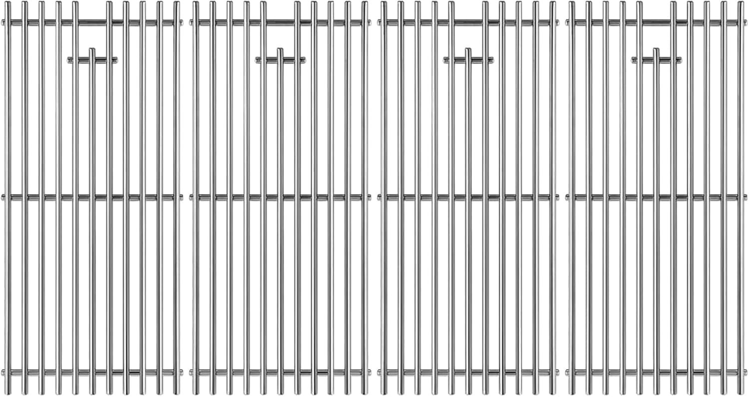 16517 Stainless Steel 4 Cooking Grid Grates Replacement for Bull Angus 47628 47629 Outlaw 26038 26039 69008 69009 65073 87049 Lion Premium L75000 Gas Grill 19-1/4"