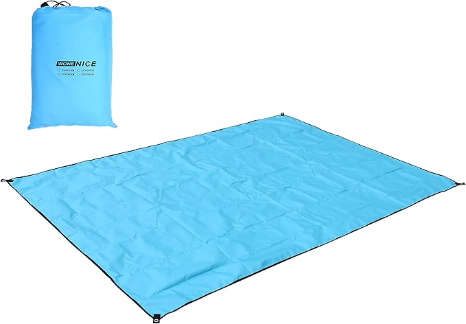 WoneNice 118 x 118 inches Camping Tarp for Tent, Tent Footprint, Sun Tarp, Ground Tarp, Insulated Thermal Silver Coating Survival Tarp for Beach, Car or Camping and Adventure
