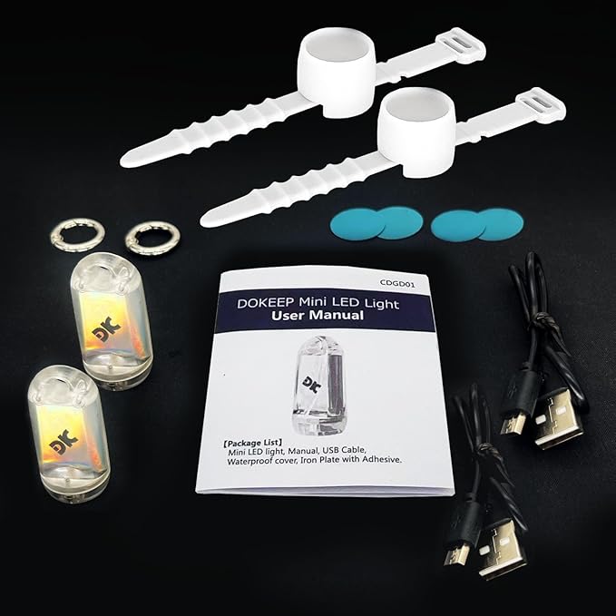 USB Mini LED Lanterns, 2 Pack Waterproof EDC Keychain LED Flashlight for Camping Rechargeable Battery Stick Light Maglite Hockey Dog Collar Flashlight for Nighttime Shift (2Pack White)