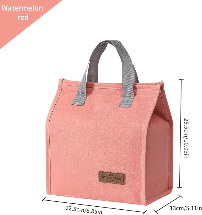 2pcs Pink Lunch Bag Insulated, Lunch Box Bag, Reusable Lunch Tote Bag, Lunch Box Container Bag Insulated for Women, Men, Work, Office, Travel