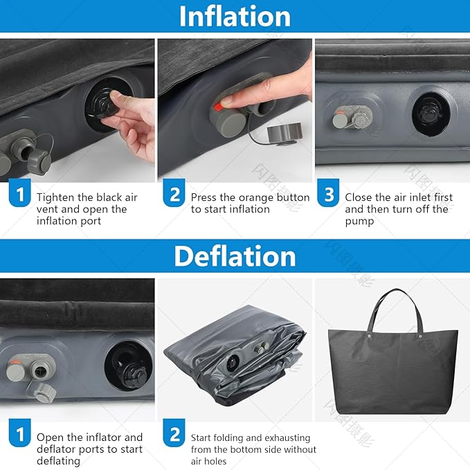 Upgraded SUV Air Mattress with Cordless Built-in Pump & 'Mattress Wings', 7-inch Height car Mattress | Car Camping for Mid/Large SUV, Minivan, Truck | 660 lb Capacity