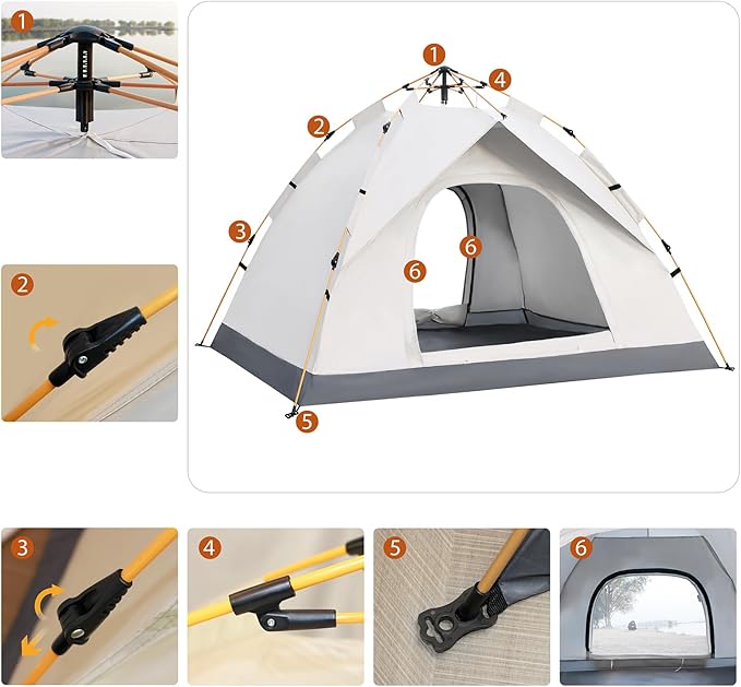 2 Person Windproof Oxford Tent Easy Setup Backpacking Tent for Camping, Hiking, Traveling
