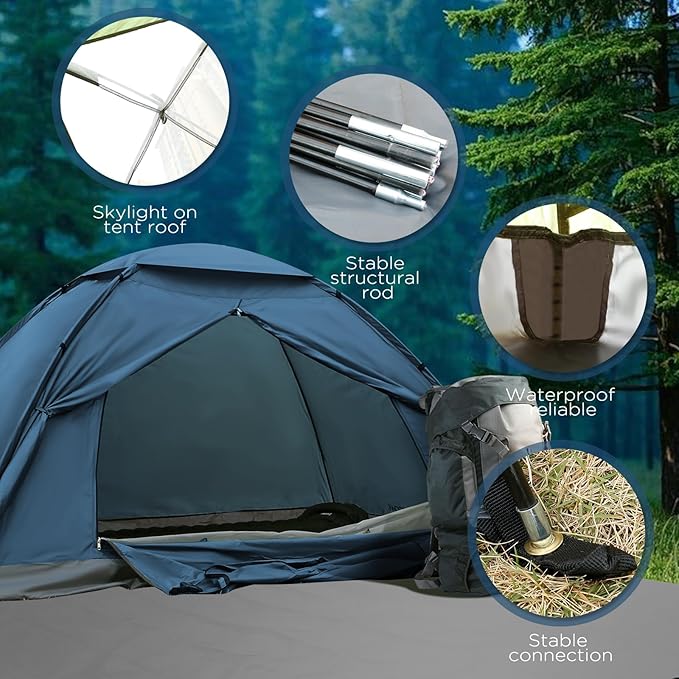 1/2/4 Person Camping Tent - Lightweight Backpacking Tent, Waterproof Windproof Easy Setup Hiking Tent, Suitable for Outdoor, Family, Camping, Hunting, Mountaineering Travel
