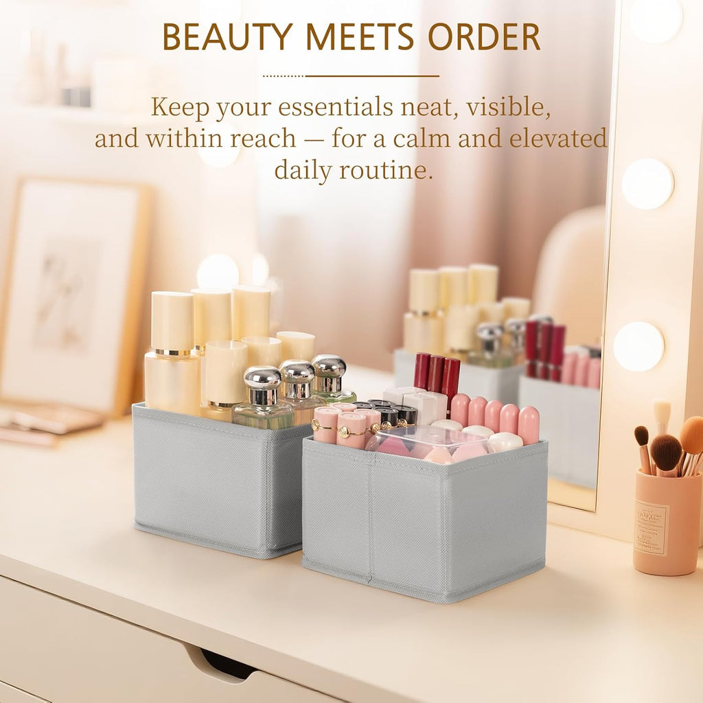 Criusia 15 Pack Drawer Organizer for Clothes, Foldable Dresser Dividers with 3 Sizes, Fabric Storage Bins – Gray