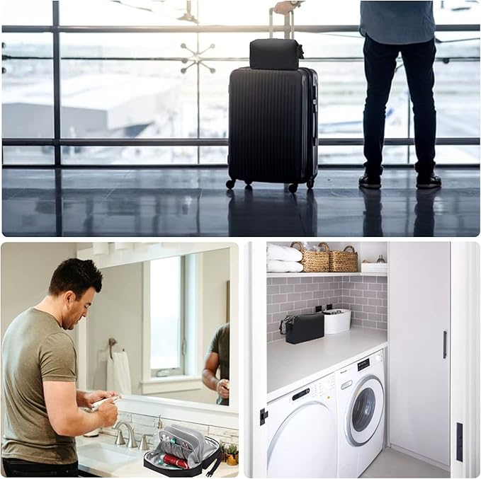 Toiletry Bag for Men,Travel Mens Toiletry Bag Large Toiletry Organizer Bag Fits Bottles Vertically Shaving Bag Waterproof Dopp kit for Toiletries Accessories