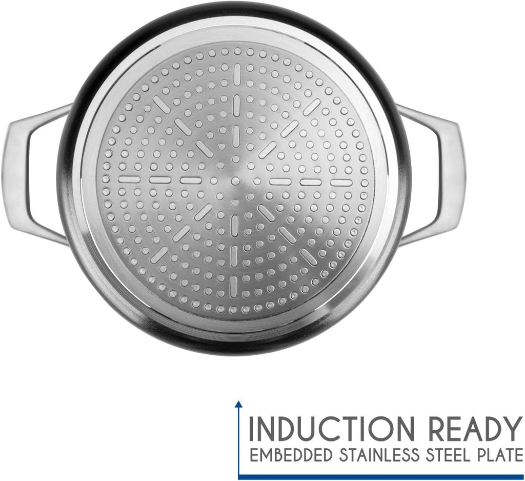 TECHEF - Onyx Collection - 2.8-quart Soup Pot with Glass Lid, coated with New Teflon Platinum Non-Stick Coating (PFOA Free)