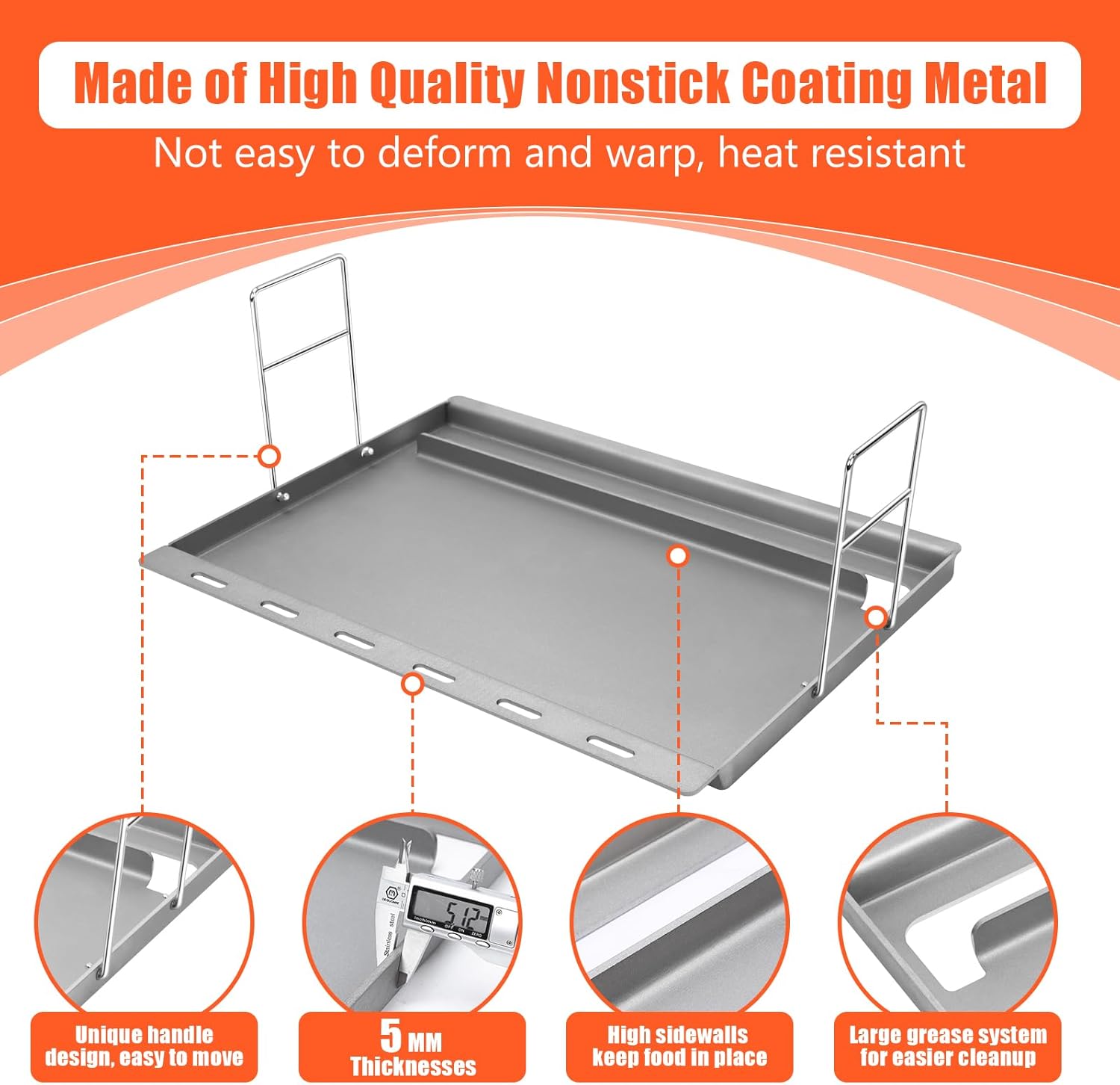 6788 Full Size Griddle for Genesis II Grill Parts - 66095 Grill Grates for Weber Genesis II 300 Series II E/S-310 II E/S-315 II E/S-335 II SE-335 Grills, Weber Full Size Griddle Insert Replace Parts