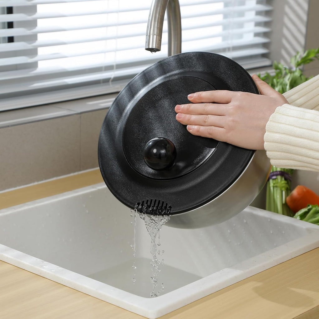 supernal Salad Spinner Stainless Steel Large,Vegetable Washer with 5.3 Qt Bowl,Salad Chopper Bowl,Nesting Bowls with Graters,Large Mixing Bowl Bowls for Kitchen With 5 Grater