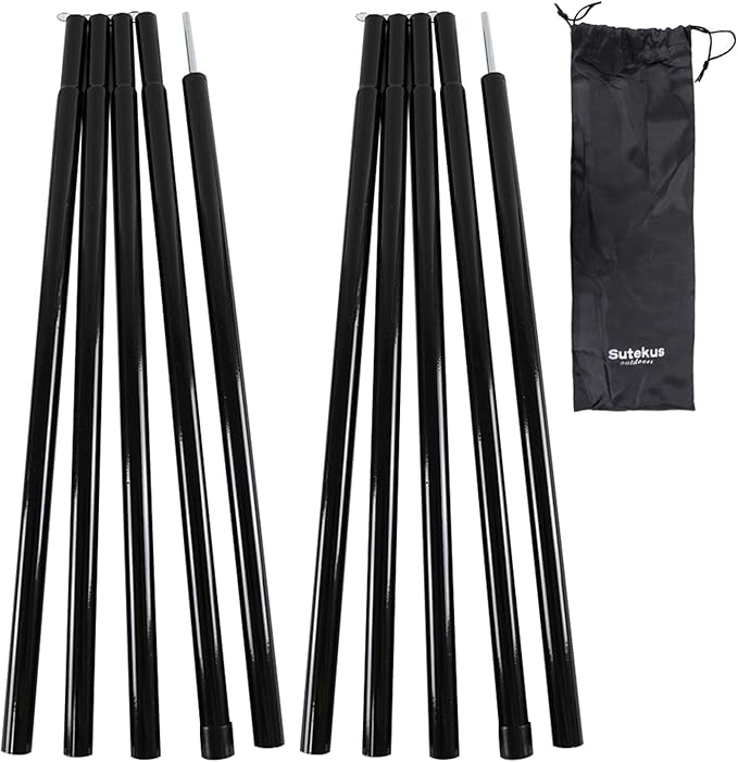 Sutekus Steel Rod Tent Pole Replacement Accessorie 2pc/Set Adjustable Bars